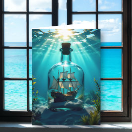 海の中の瓶の中の船 | 甥の誕生日 カード