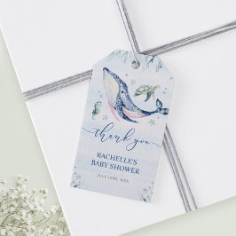 海の中の男の子の赤ちゃんシャワーありがとう ギフトタグ