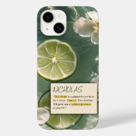 海の中の白い花とレモン Case-Mate iPhone 14ケース