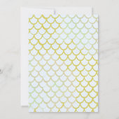 海の中の紫と金の人魚の誕生日パーティー 招待状 (裏面)