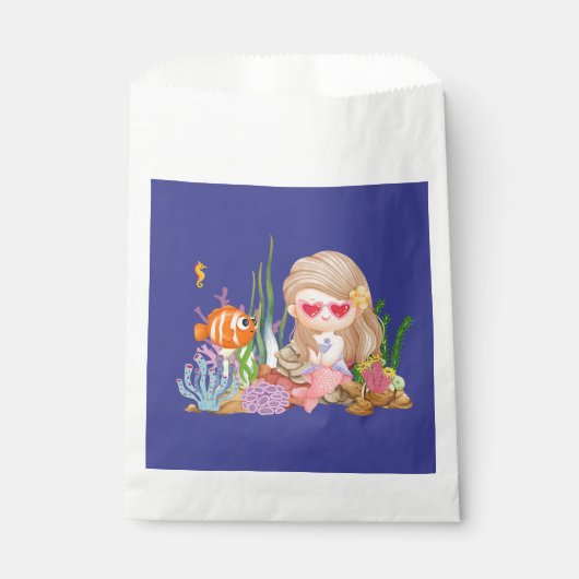 海の中の美しいブ遊リュネの髪の人魚 フェイバーバッグ (正面)