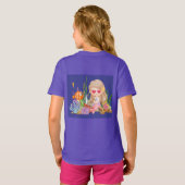 海の中の美しいブ遊リュネの髪の人魚 Tシャツ (裏面フル)