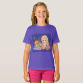 海の中の美しいブ遊リュネの髪の人魚 Tシャツ (正面フル)