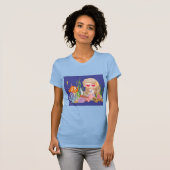 海の中の美しいブ遊リュネの髪の人魚 Tシャツ (正面フル)