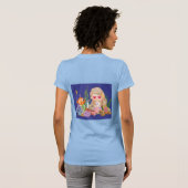 海の中の美しいブ遊リュネの髪の人魚 Tシャツ (裏面フル)