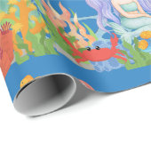 海の中の美し遊い紫の髪の人魚 ラッピングペーパー (ロールコーナー)