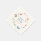 海の中の航海誕生日ペーパーナプキン スタンダードカクテルナプキン (角)