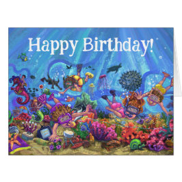 海の中の誕生日カード