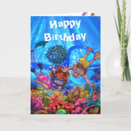 海の中の誕生日カード カード