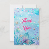 海の中の誕生日パーティー サンキューカード (正面)