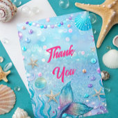 海の中の誕生日パーティー サンキューカード