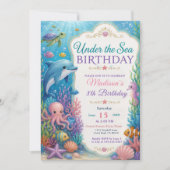 海の中の誕生日パーティー 招待状 (正面)