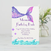 海の中の誕生日招待状（女の子向け） 招待状 (スタンド正面)