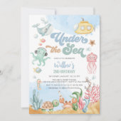 海の中の誕生日招待状 招待状 (正面)