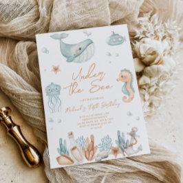 海の中の誕生日招待状 招待状