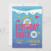 海の中の誕生日招待状 – 海の生き物 招待状 (正面)