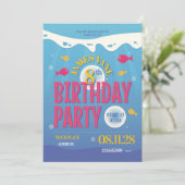 海の中の誕生日招待状 – 海の生き物 招待状 (スタンド正面)