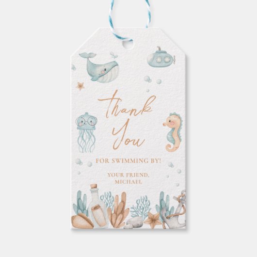 海の中の誕生日 ギフトタグ (正面)