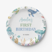 海の中の誕生日 ペーパープレート (正面)