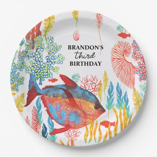 海の中の誕生日 ペーパープレート (正面)