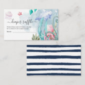 海の中の赤ちゃんのお祝い ディーパーラッフル封筒 エンクロージャーカード (正面/裏面)