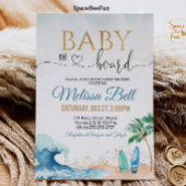 海の中の赤ちゃん招待状 サーフビーチの男の子 招待状