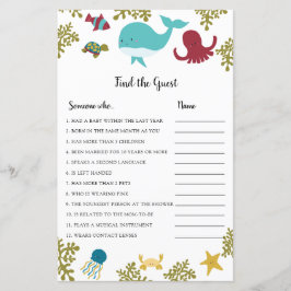 海の中の赤ちゃん歓迎会 ゲスト探しゲーム ネイビー