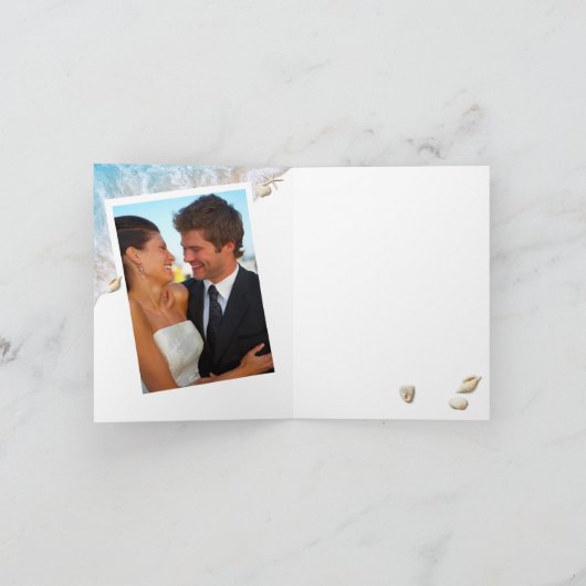 海の中の青い二つ以下の魚の写真サンキューカード カード (内部)