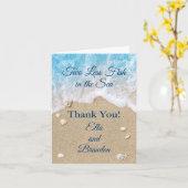 海の中の青い二つ以下の魚の写真サンキューカード カード (黄色い花)