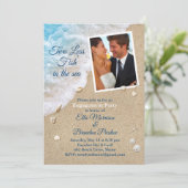 海の中の青い二つ以下の魚の写真婚約 招待状 (スタンド正面)