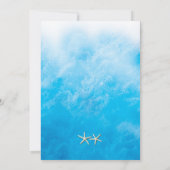 海の中の青い二つ以下の魚の写真婚約 招待状 (裏面)