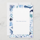 海の中の青い男の子 あほーい！ベイビーシャワー 招待状 (裏面)