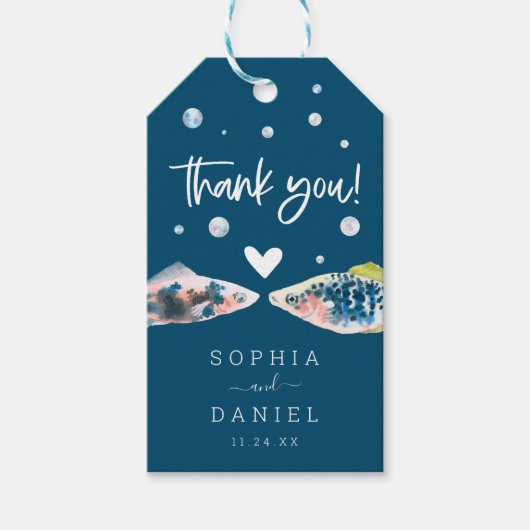 海の中の魚が二つ減っている ギフトタグ (正面)