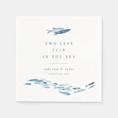 海の中の魚が二匹パーソナライズされた減 スタンダードカクテルナプキン (正面)