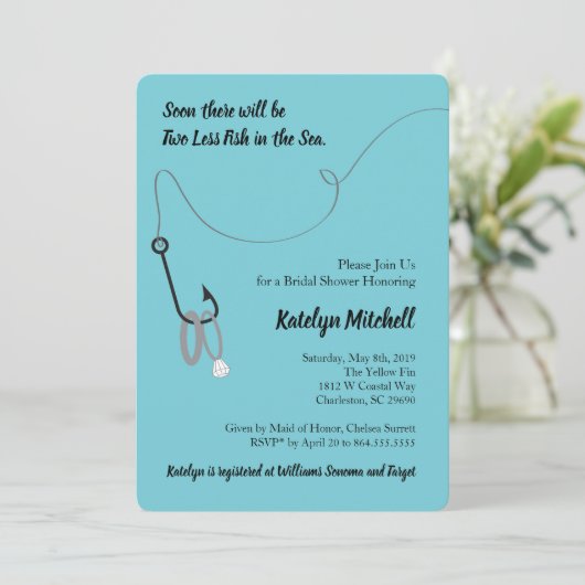 海の中の魚が二匹ブライダルシャワー招待状 招待状 (スタンド正面)