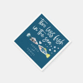 海の中の魚が二匹結婚減る スタンダードカクテルナプキン (角)