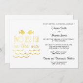 海の中の魚が二匹結婚減 招待状 (正面/裏面)