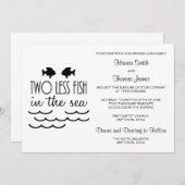 海の中の魚が二匹結婚減 招待状 (正面/裏面)