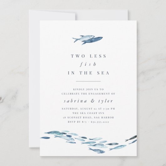 海の中の魚の二匹の婚約パーティ 招待状 (正面)