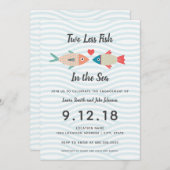 海の中の魚の数を減らす//婚約パーティ 招待状 (正面/裏面)