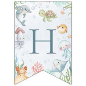海の中の1歳の誕生日バナー バンティングフラッグ (第2の旗)