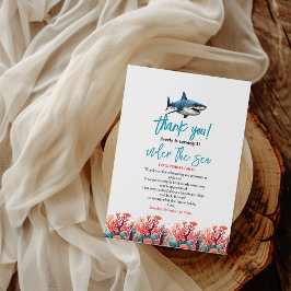 海の中の1歳の誕生日パーティー サンキューカード