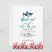 海の中の1歳誕生日パーティー サンキューカード (正面)