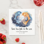 海の中の2つの小さな魚ビーチテーマ結婚 スタンダードランチョンナプキン (インサイチュ)