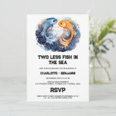 海の中の2つの少ない魚ビーチ婚約パーティ 招待状 (スタンド正面)