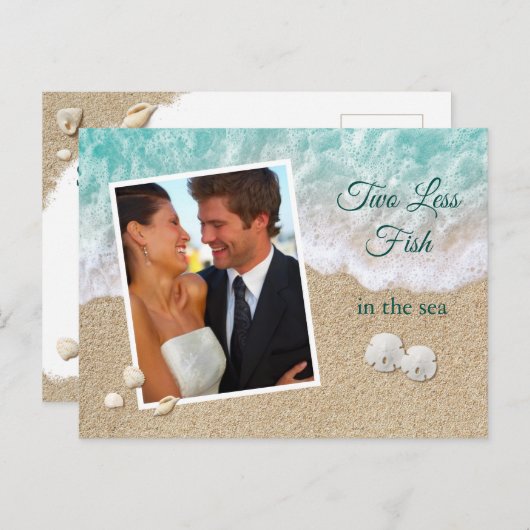 海の中の2つの魚の保存日付写真 ポストカード (正面/裏面)