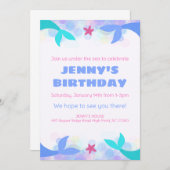 海の中パーティー テンプレート 子供向け招待状 (正面/裏面)