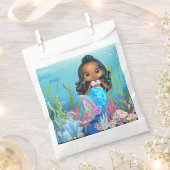 海の中遊の美しい黒の人魚 フェイバーバッグ (クリップ留めされた状態)