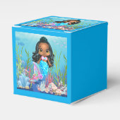 海の中遊の美しい黒の人魚 フェイバーボックス (正面サイド)