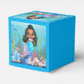 海の中遊の美しい黒の人魚 フェイバーボックス (裏面サイド)